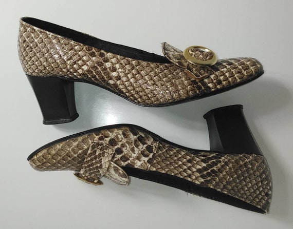 Vintage 60s Faux Snakeskin Mod Shoes