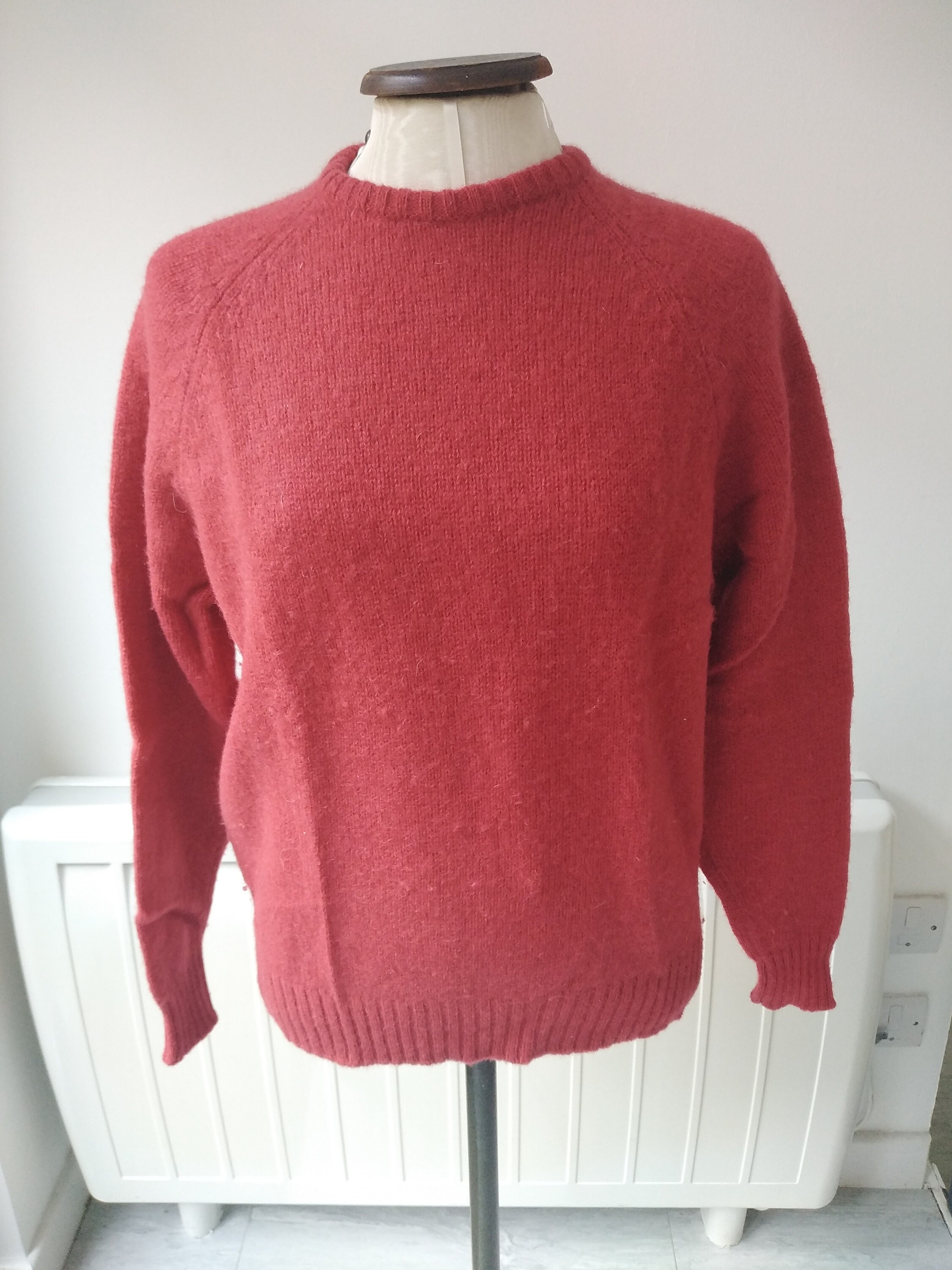 Image of Vintage S St Michael Red Wool Crew Neck Jumper
