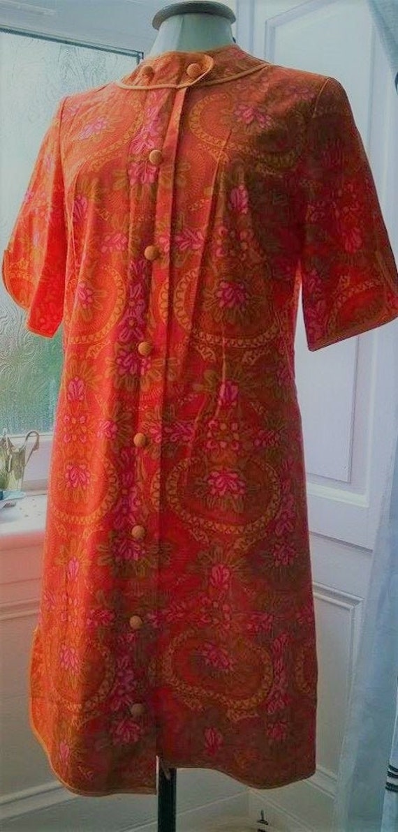 Vintage 60s Rare Harrods Swedish Tomato Red Print