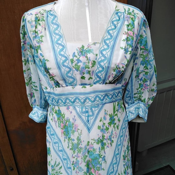 Vintage 60s Kati by Laura Phillips Floaty Maxi Dr… - image 1