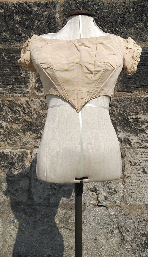 Antique Victorian Cream Silk Bodice Circa 1860