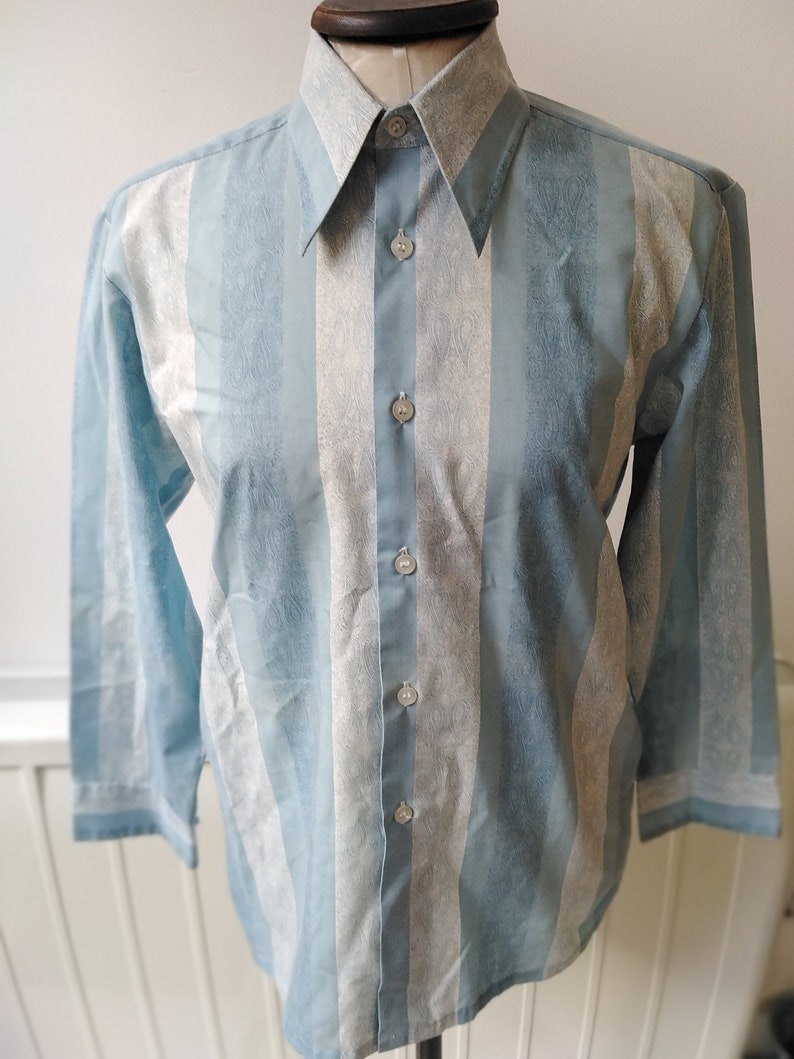 Vintage Rare 70s Blue and White Jon Wood Skinhead Shirt - Etsy