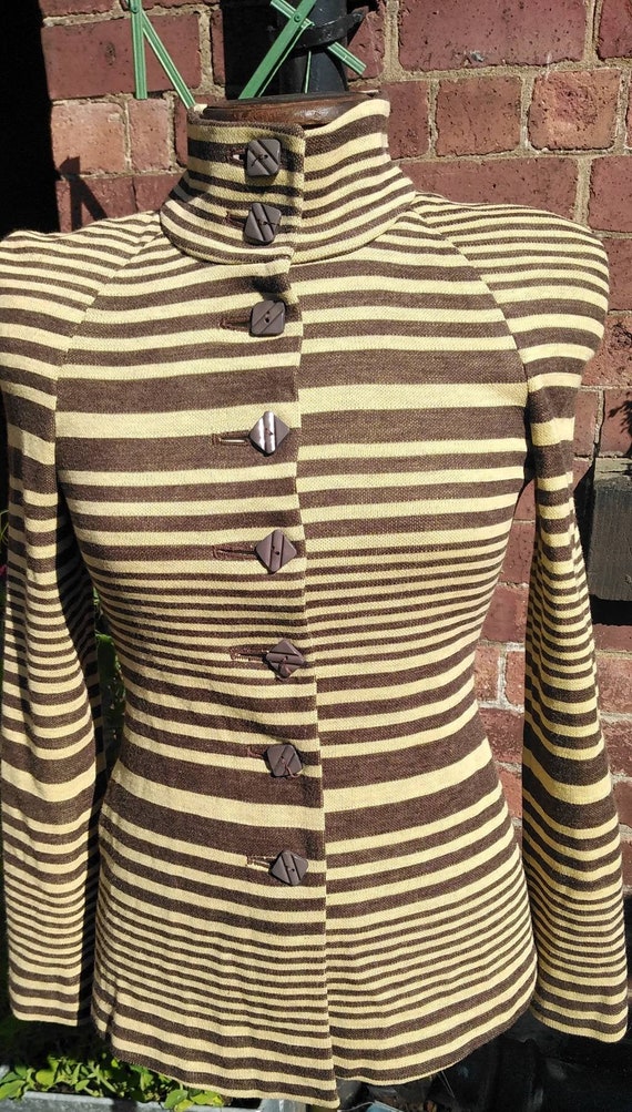 Vintage Biba Striped Jersey Jacket