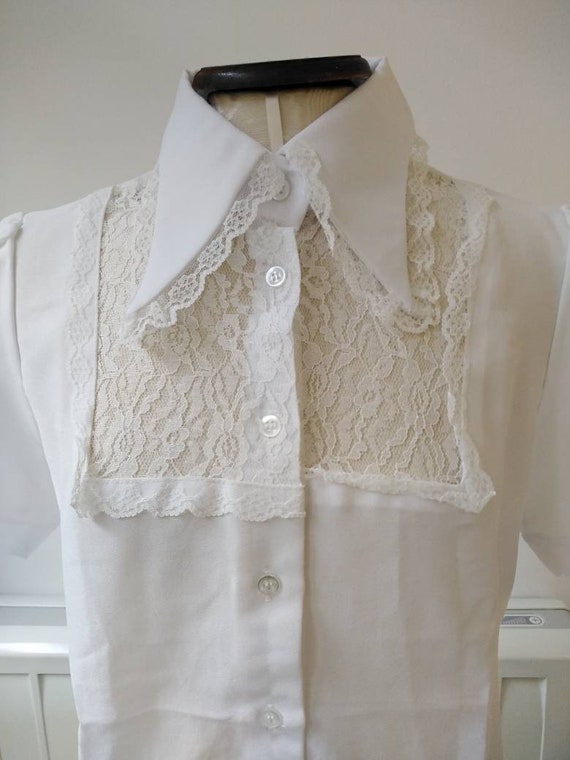 Vintage 70s Victorian Style Lace Blouse | Etsy