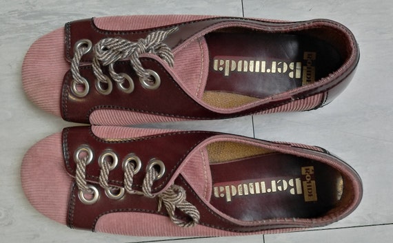 Vintage 60s/70s Salmon Pink Cord Mod Shoes