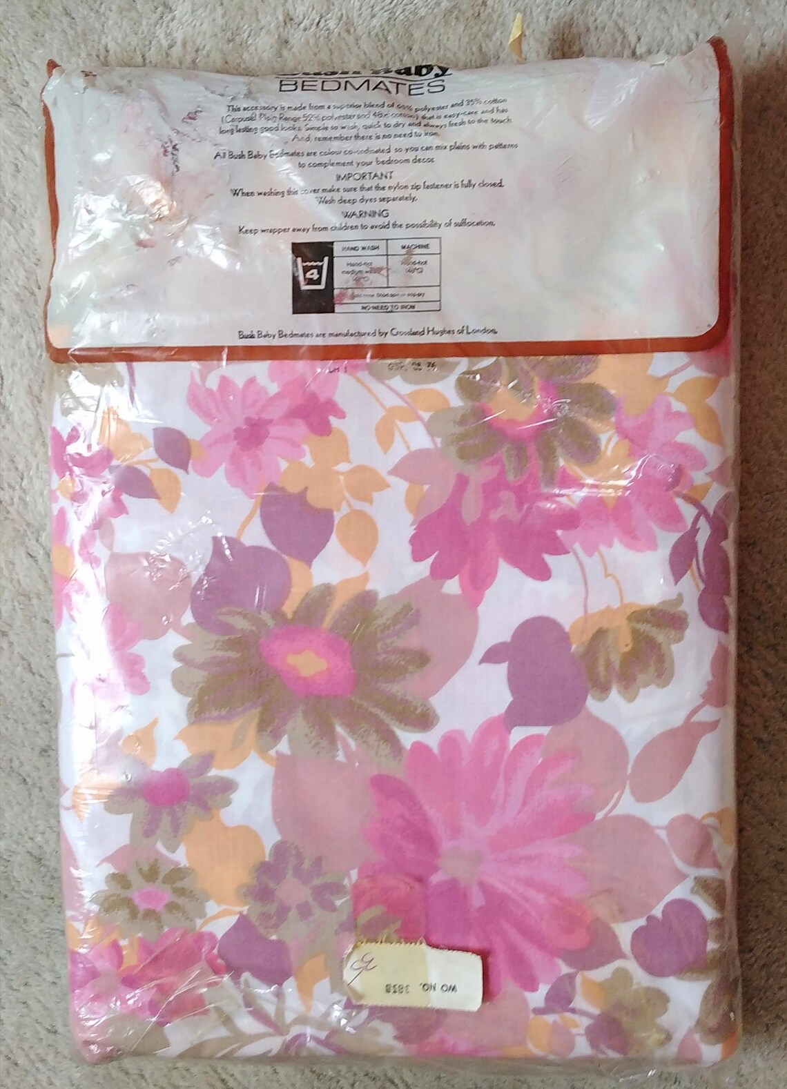 Vintage 70s Floral Continental Quilt Cover Etsy