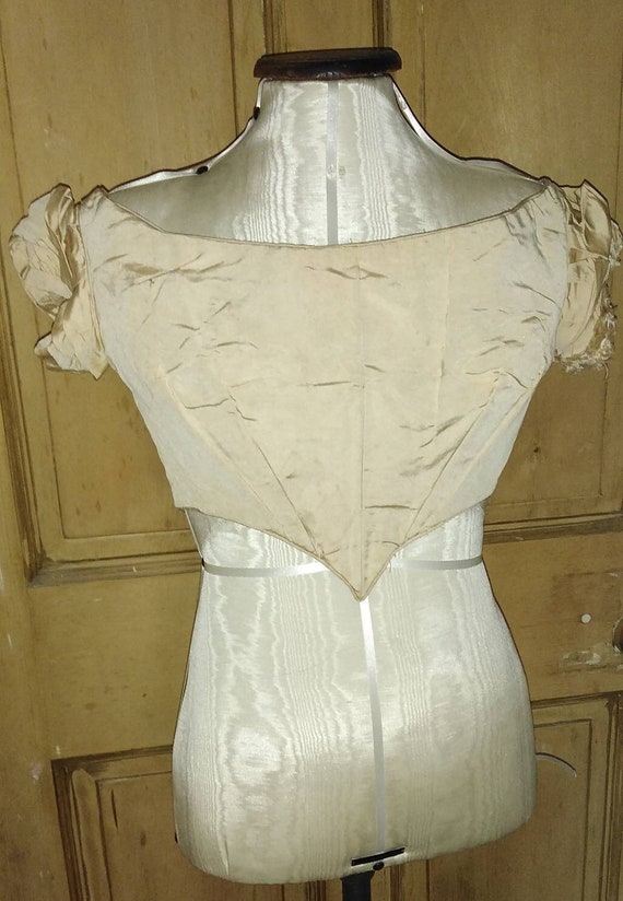 Antique Victorian Cream Silk Bodice Circa 1860