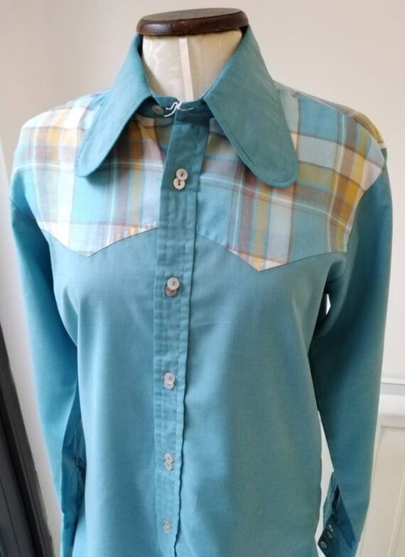 Vintage 70s Jon Wood Penny Collar Shirt