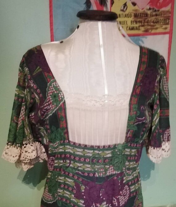 Vintage 60s Sherman Butterfly Flutter Sleeve Flora