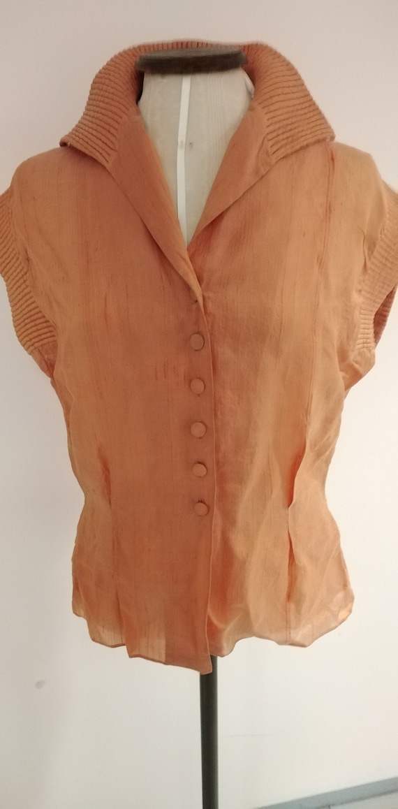 Vintage 30s/50s Peach Silk Blouse