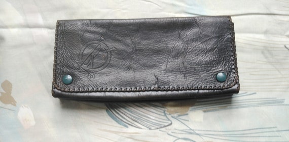 Vintage 30s/40s Brown Leather Art Deco Monogrammed