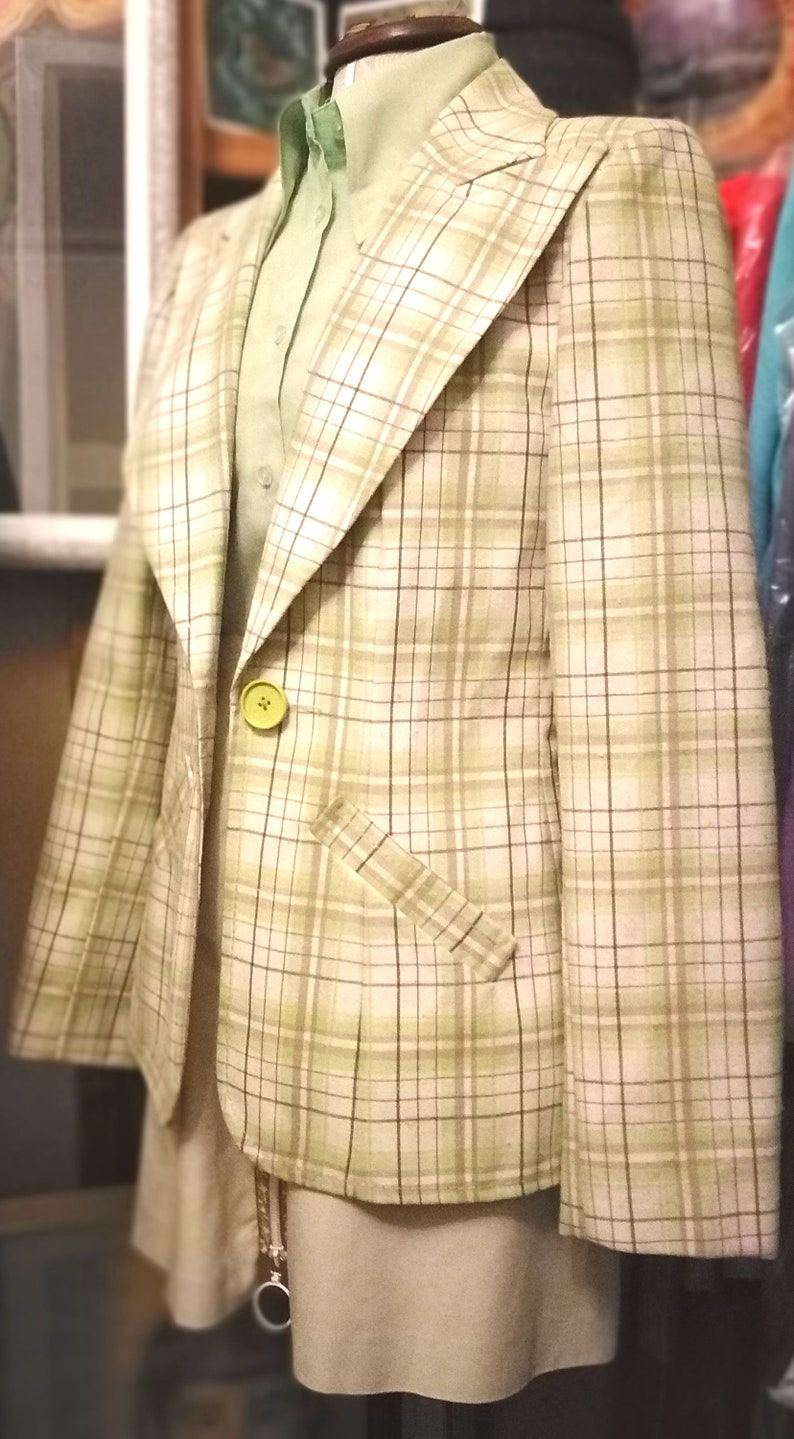 Vintage 70er Grün karierte Feminilla Blazer Jacke | Etsy