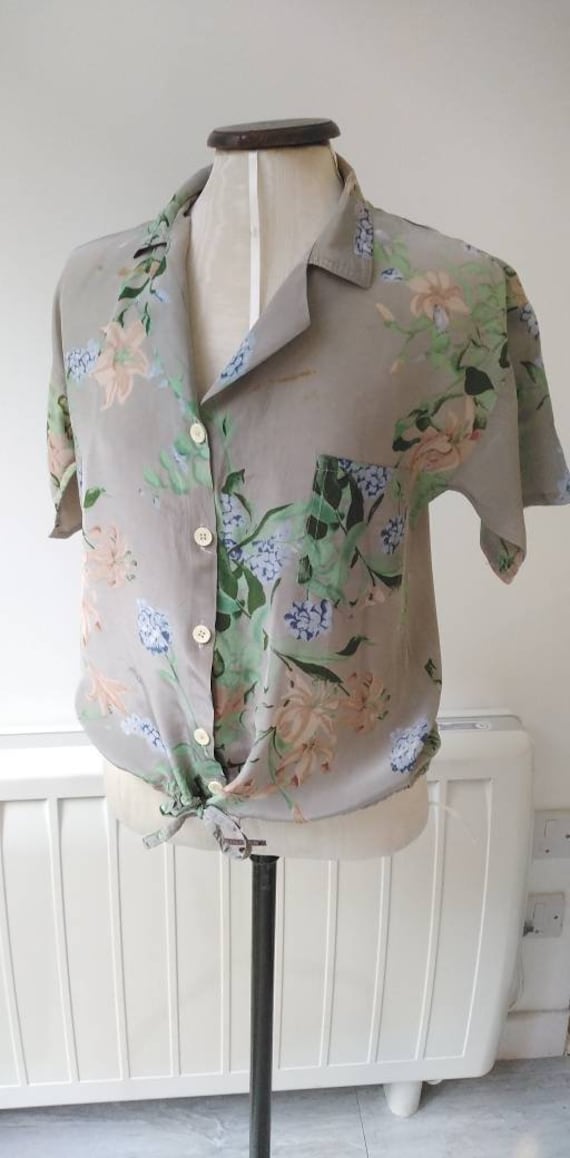 Vintage 50s Rare Floral Blouse