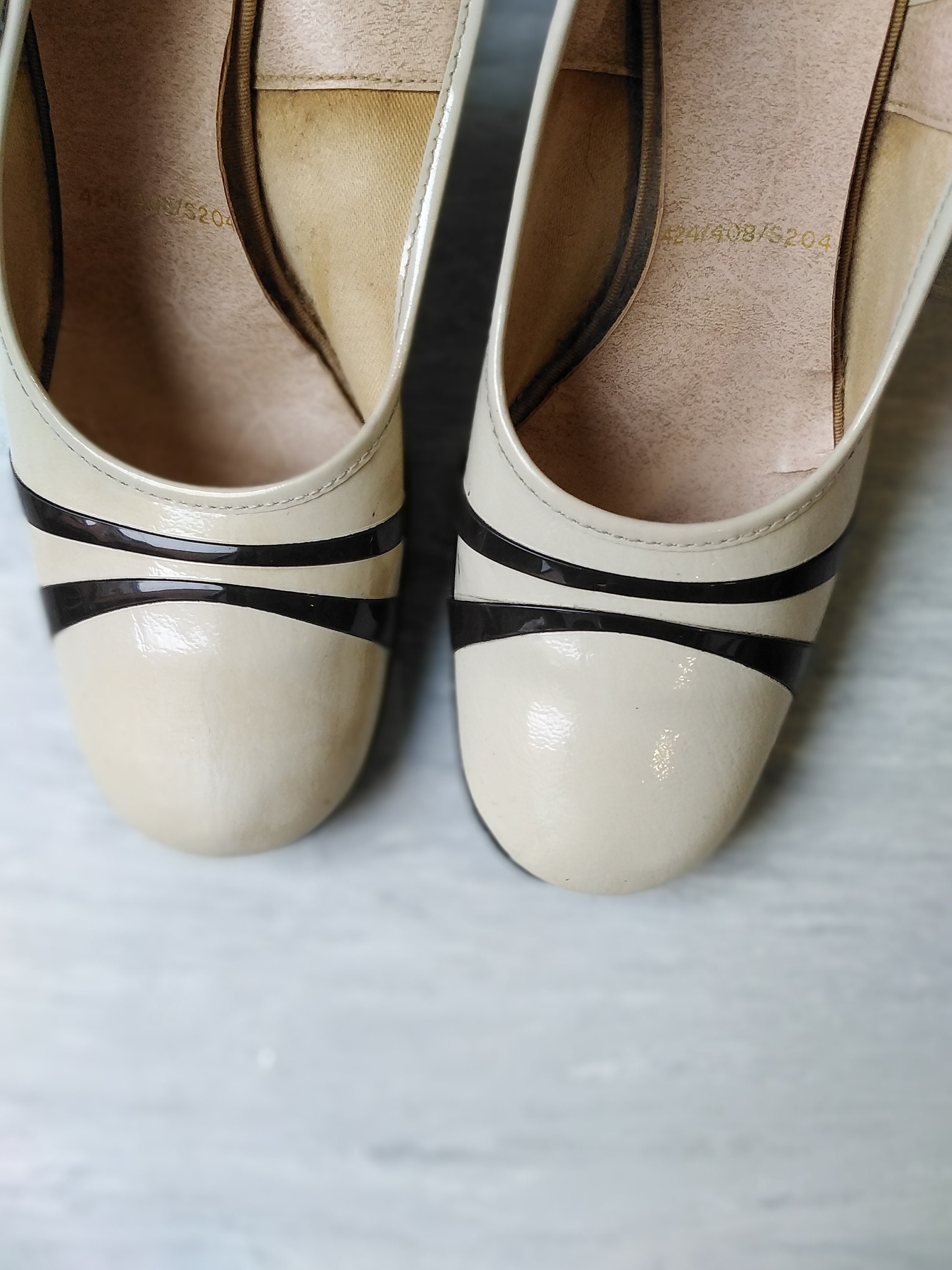 Vintage 60s Cream Slingback Mod Shoes Etsy