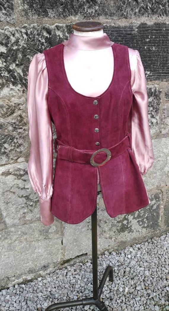 Vintage 60s Purple Suede Waistcoat