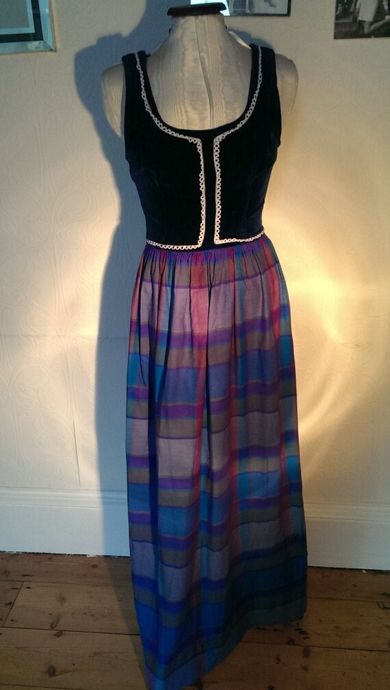 Marion Donaldson Blue Velvet and Check Designer Ma