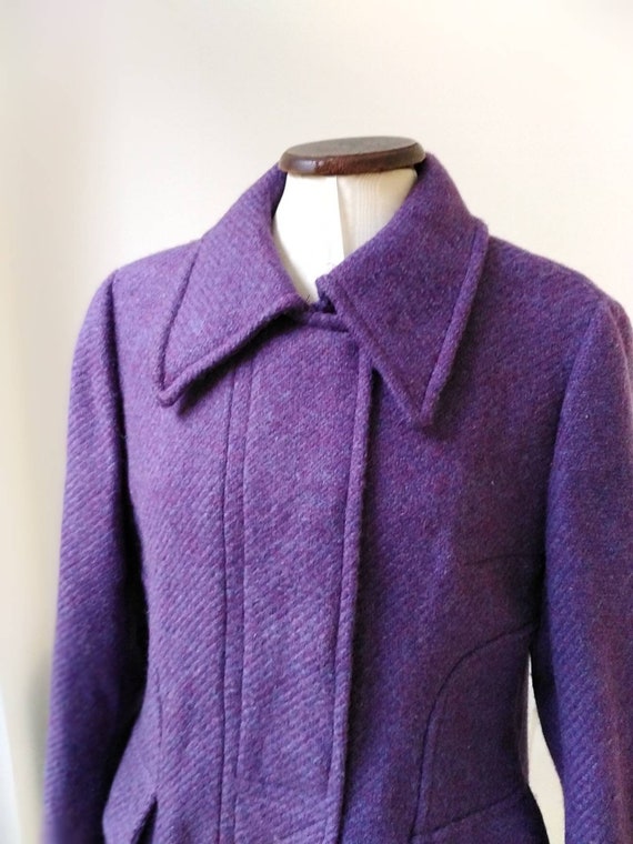 Vintage 60s Purple Wool Mod Trouser Suit