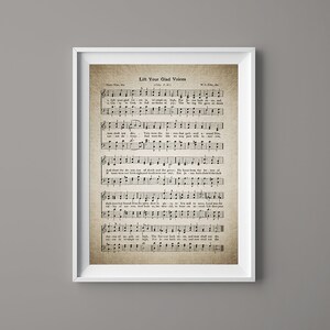 Sollevare il vostro felice voci inno stampa - Hymnal foglio - spartiti-Home Decor - d&#39;ispirazione Art - regalo - Download immediato - #HYMN-021