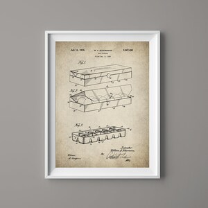 Vintage Egg Carton Patent Print - Egg Box - Kitchen Decor Art - Gift for Mom - Patent Print Poster - Instant Download - #081