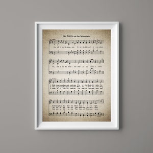 Gehen Sie sagen, es auf dem Berg Hymne Druck - Notenkunst - Hymnal Home Decor - inspirierende Kunst - Geschenk - Instant Download - #HYMN-044