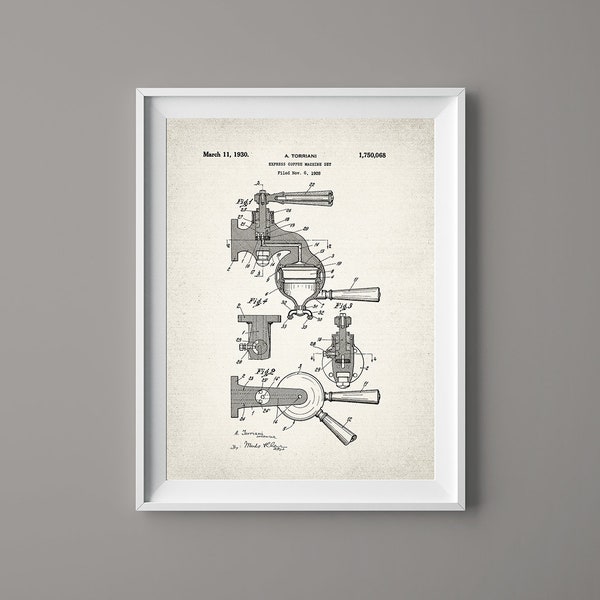 Espresso Machine Patent Patent Print Art - Vintage Espresso Machine Art - Espresso Machine Patent Print - Caffè Art - Macchina Espresso - #0127