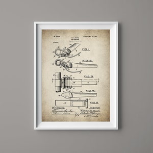 Plumber&#39;s Pipe Wrench Tool Vintage   - Patent Print- Instant Download - Ready to Print - #007