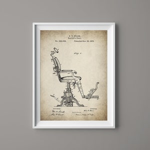Vintage Dentist&#39;s Chair Patent Poster Print - Patent Art Print - Dentist Art - Dentist Office - Dentist Gift - Dentist Print #058