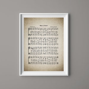 Wat een vriend hebben we in Jezus hymne print-Wall Art-bladmuziek Art-Home decor-Christian Art-gift-Instant Download-#HYMN-011