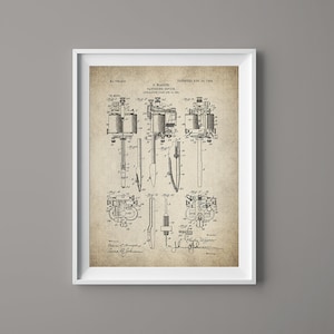 Vintage Tattoo Machine Patent Print - Tattoo Pen - Tattoo Poster - Tattoo Artist - Tattoo Art - Tattoo Parlor - Tattooing Machine - #140