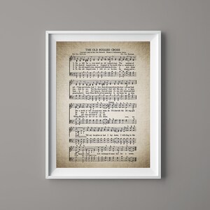 The Old Rugged Cross Hymn Print - Wall Art - Hymn Sheet - Sheet Music - Home Decor - Inspirational Art - Gift - Instant Download - #HYMN-013
