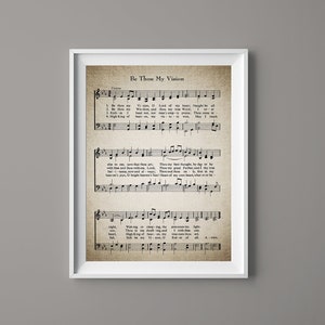 Be Thou My Vision Hymn Print Sheet Music Wall Art Home Decor Christian Art Gift Instant Download Ready to Print HYMN-007 image 1