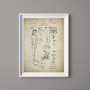 Nieosiągalne piękno Standardowa lalka Patent Print - Lalka z 1961 r. - Sztuka ścienna lalki - Patent na zabawkę - Sztuka do druku - Lalka zabawka - #114