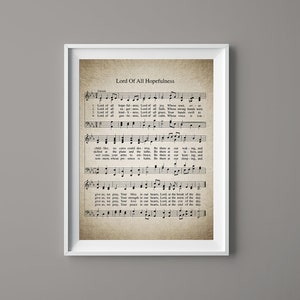 Signore di tutte le speranza inno stampa - Sheet Music - inno arte - arredo casa - Inspirational arte - regalo - Instant Download - #HYMN-048