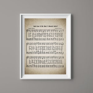 And Can It Be Art Hymn Print - Sheet Music Art - Hymn Art - Hymnal Sheet - Home Decor - Music Sheet - Gift - Instant Download - #HYMN-047