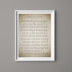 A Mighty Fortress is Our God Hymn Print - Wall Art - Hymn Sheet - Sheet Music - Home Decor - Christian Gift - Instant Download - #HYMN-016