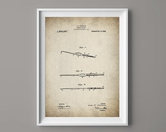 Vintage Crochet Hook Patent Poster Print - Crochet Hook Wall Art -  Instant Download - Ready to Print - #044