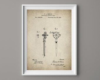 Vintage Tattoo Machine Patent Print - Tattoo Pen - Tattoo Poster - Tattoo Artist - Tattoo Art - Tattoo Parlor - Tattooing Machine - #141