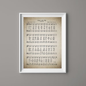 Abide With Me inno stampa - Spartiti arte Hymnal Sheet - Spartiti - Oggettistica per la casa - d&#39;ispirazione Art - regalo - Instant Download - #HYMN-040