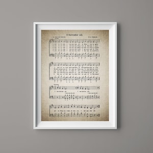 Mi arrendo tutti inno Spartiti arte - inno Art - Hymnal foglio - Oggettistica per la casa - musica foglio - regalo - Download immediato - #HYMN-056
