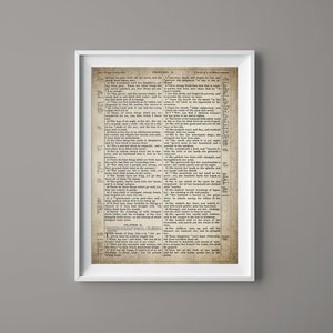 May include: A vintage, framed print of a page from the book of Proverbs in the Bible. The text is in black and white and the paper is aged and yellowed. The page is framed in a white frame.