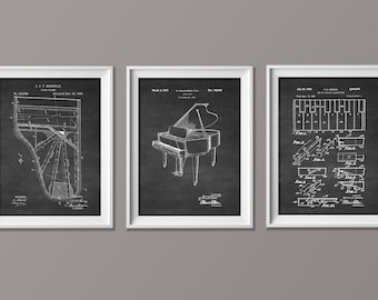 Piano Patent Print - Piano Set Art - Piano Poster - Patent Prints - Wall Art - Pianist Gift - Band Piano Set - Poster #157