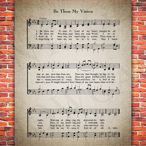 Be Thou My Vision Hymn Print Sheet Music Wall Art Home Decor Christian Art Gift Instant Download Ready to Print HYMN-007 image 3