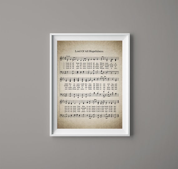 Lord of all Hopefulness Hymn Print Sheet Music Art Hymn Etsy