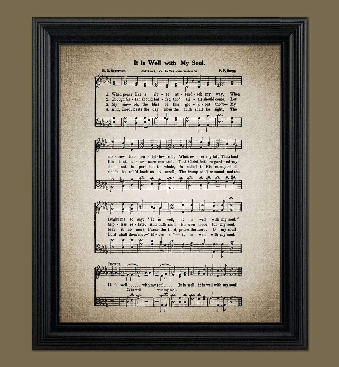 It is Well With My Soul Hymn Print Sheet Music Hymn Art Etsy