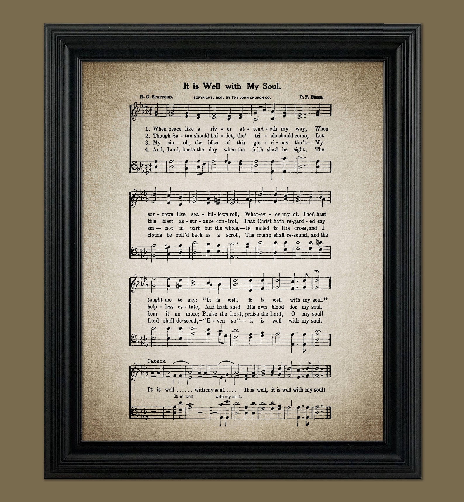 It is Well With My Soul Hymn Print Sheet Music Hymn Art - Etsy
