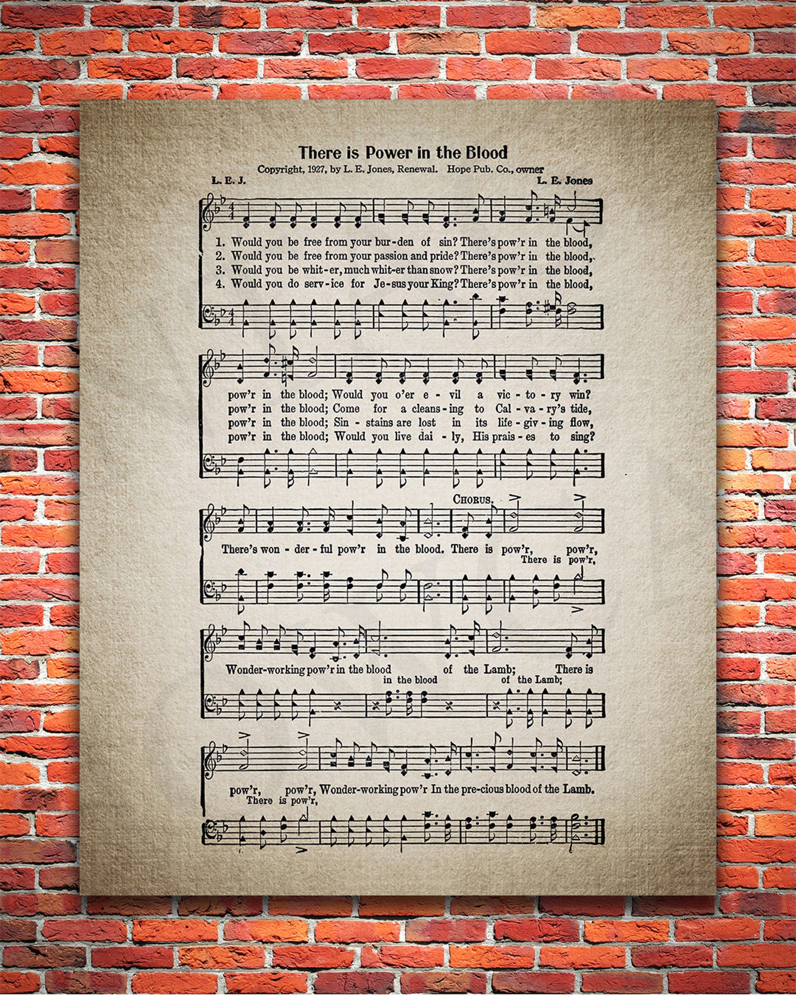 There is power in the blood hymn print wall art sheet etsy