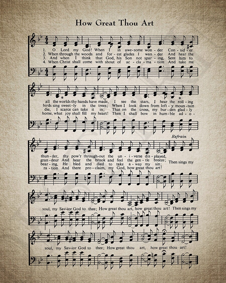 How Great Thou Art Hymn Print Sheet Music Art Hymn Art | Etsy