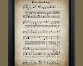 The Star Spangled Banner Print - Sheet Music Art - Patriotic Art  - America Home Decor - Music Sheet - Gift - Instant Download - #HYMN-062