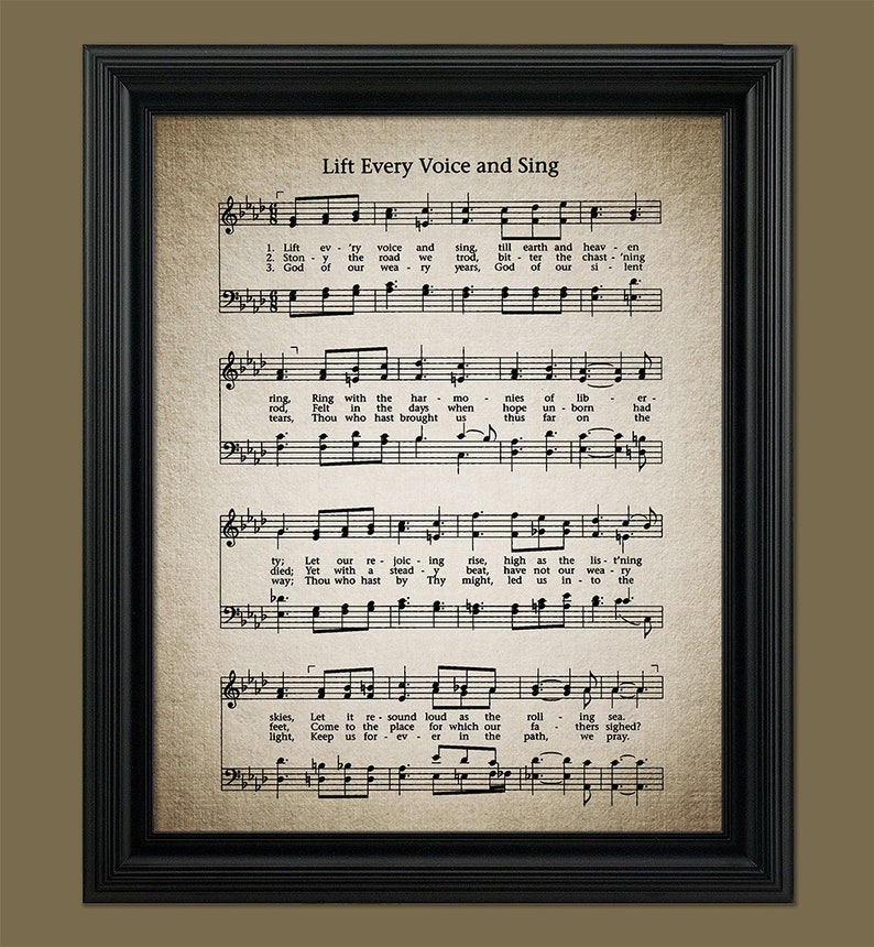 Lift Every Voice and Sing Print Sheet Music Art Hymn Art Hymnal Sheet ...