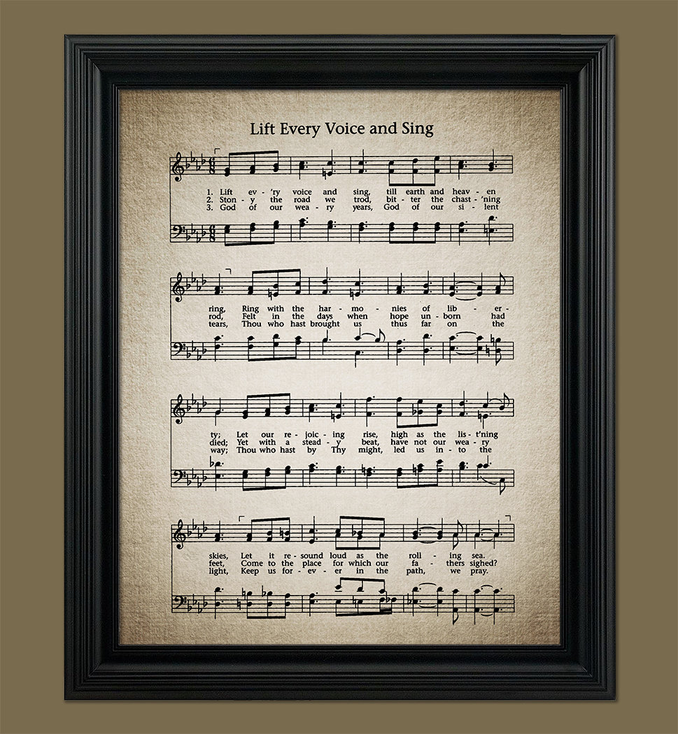 Lift Every Voice and Sing Print - Sheet Music Art - Hymn Art - Hymnal  Sheet- Home Decor - Inspirational Art - Instant Download - #HYMN-071 - Etsy, image size:969x1050